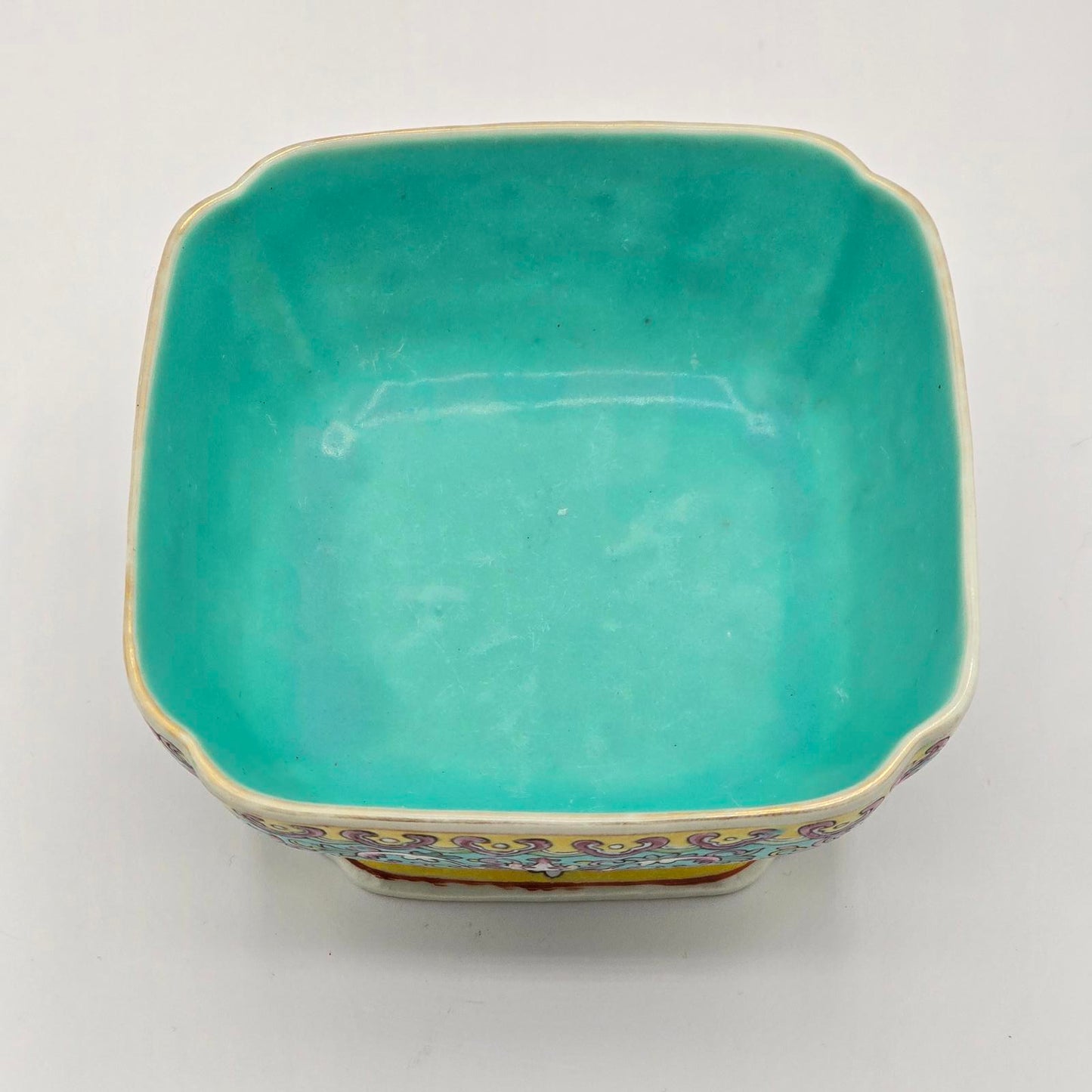 Antique Chinese Rose Famille Footed Porcelain Bowl