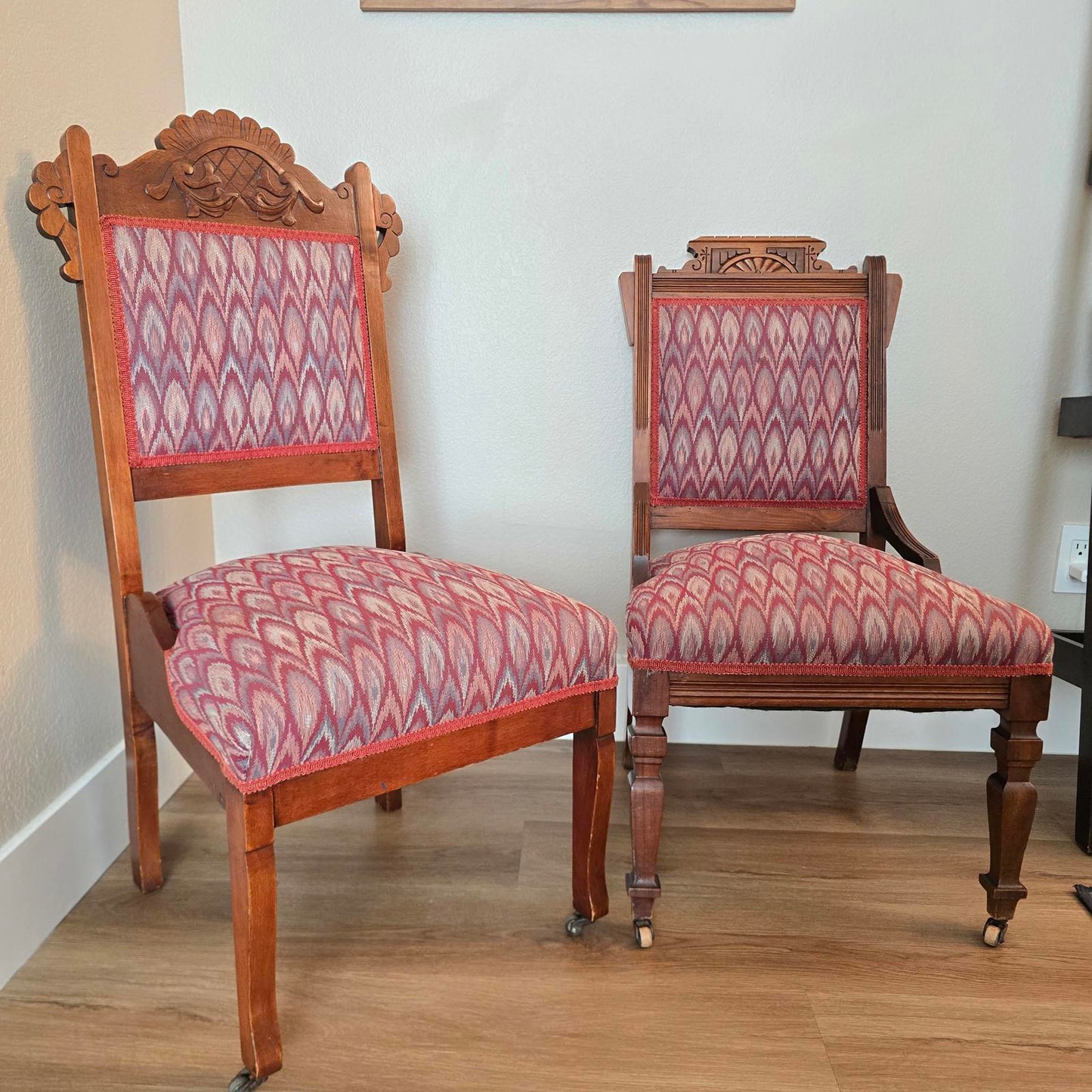 Antique Victorian Eastlake Style, Parlor Accent Chairs