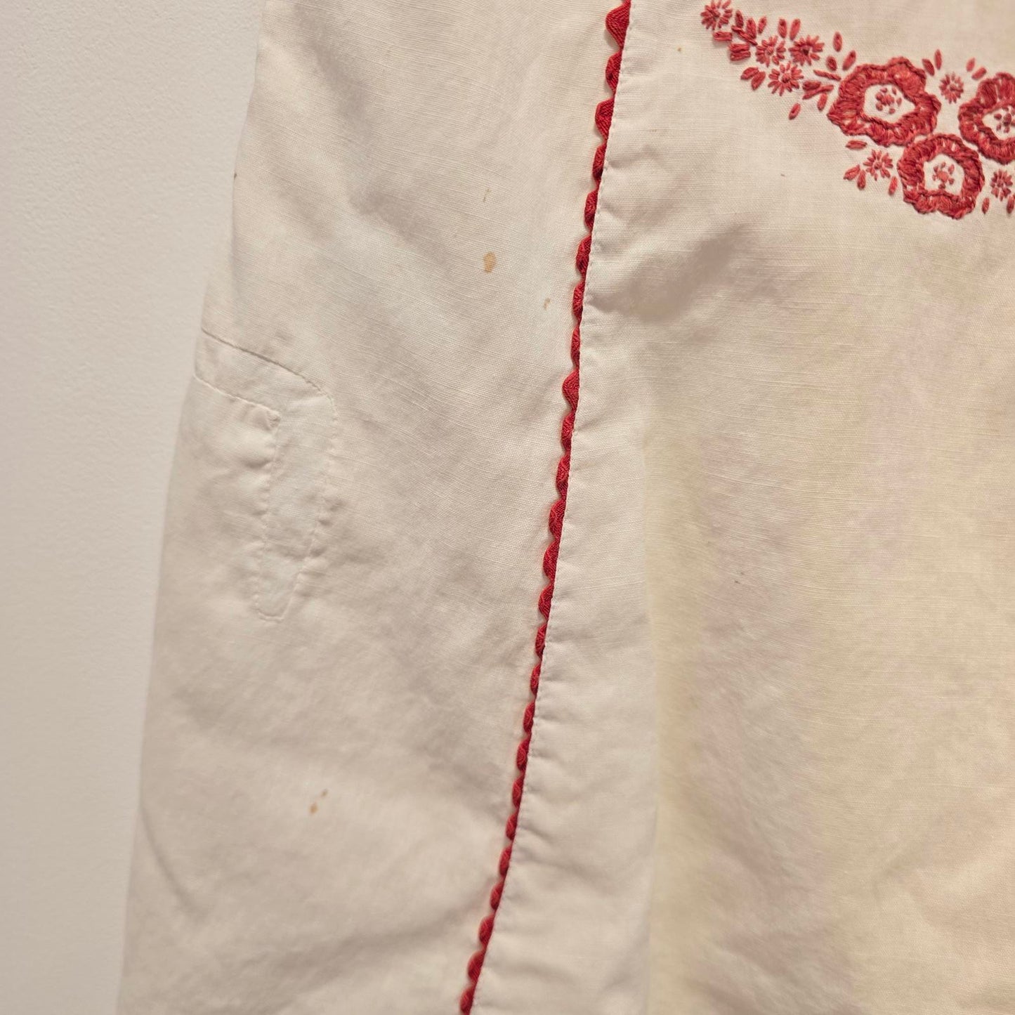 Vintage Hand-Sewn and Appliqued Children's Cotton Dress