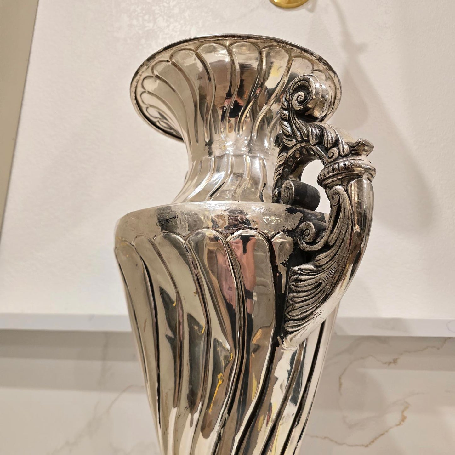 Elegant French-Style Silver-Plated Vase