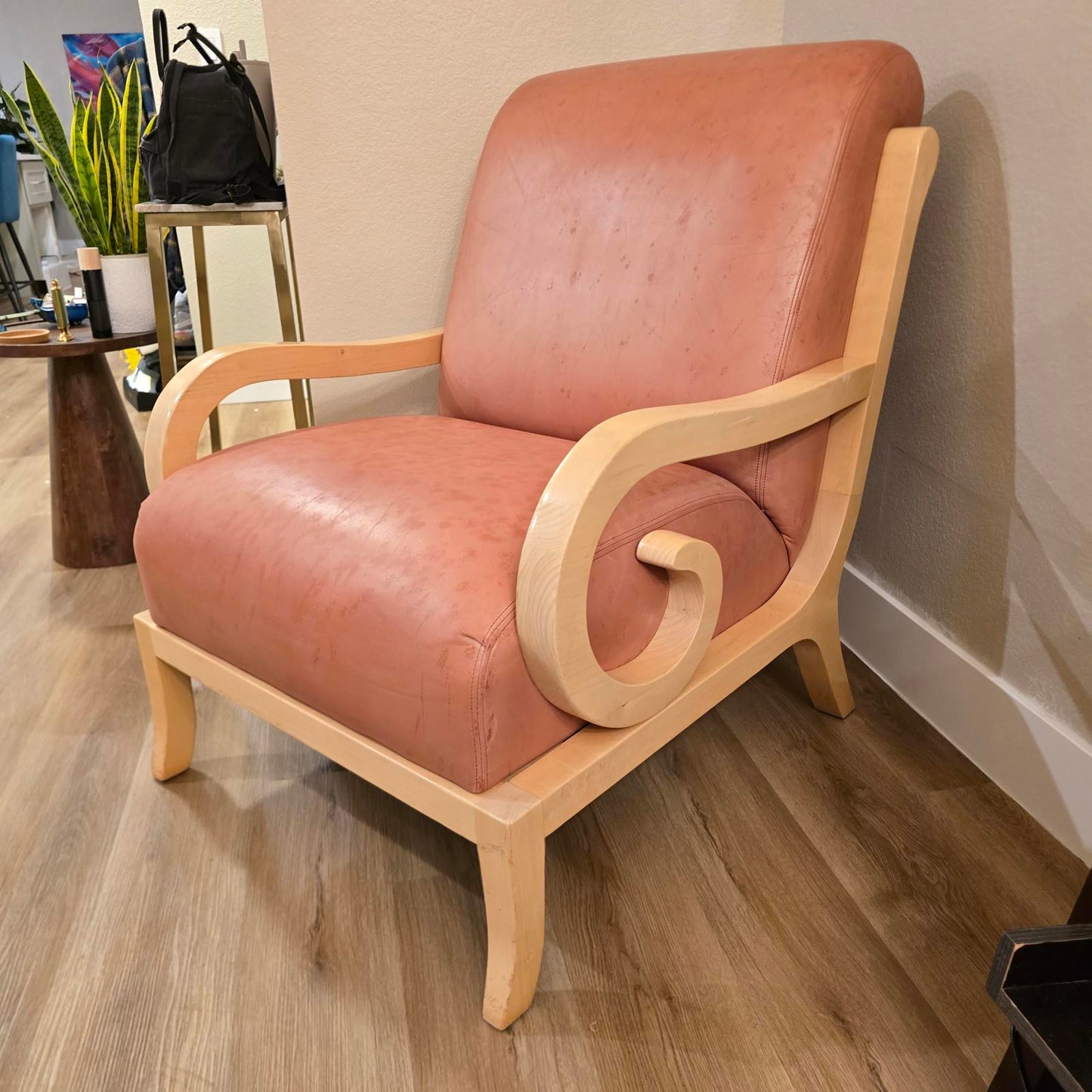 Design Source "Manhattan" Light-Terracotta Leather Arm Chair