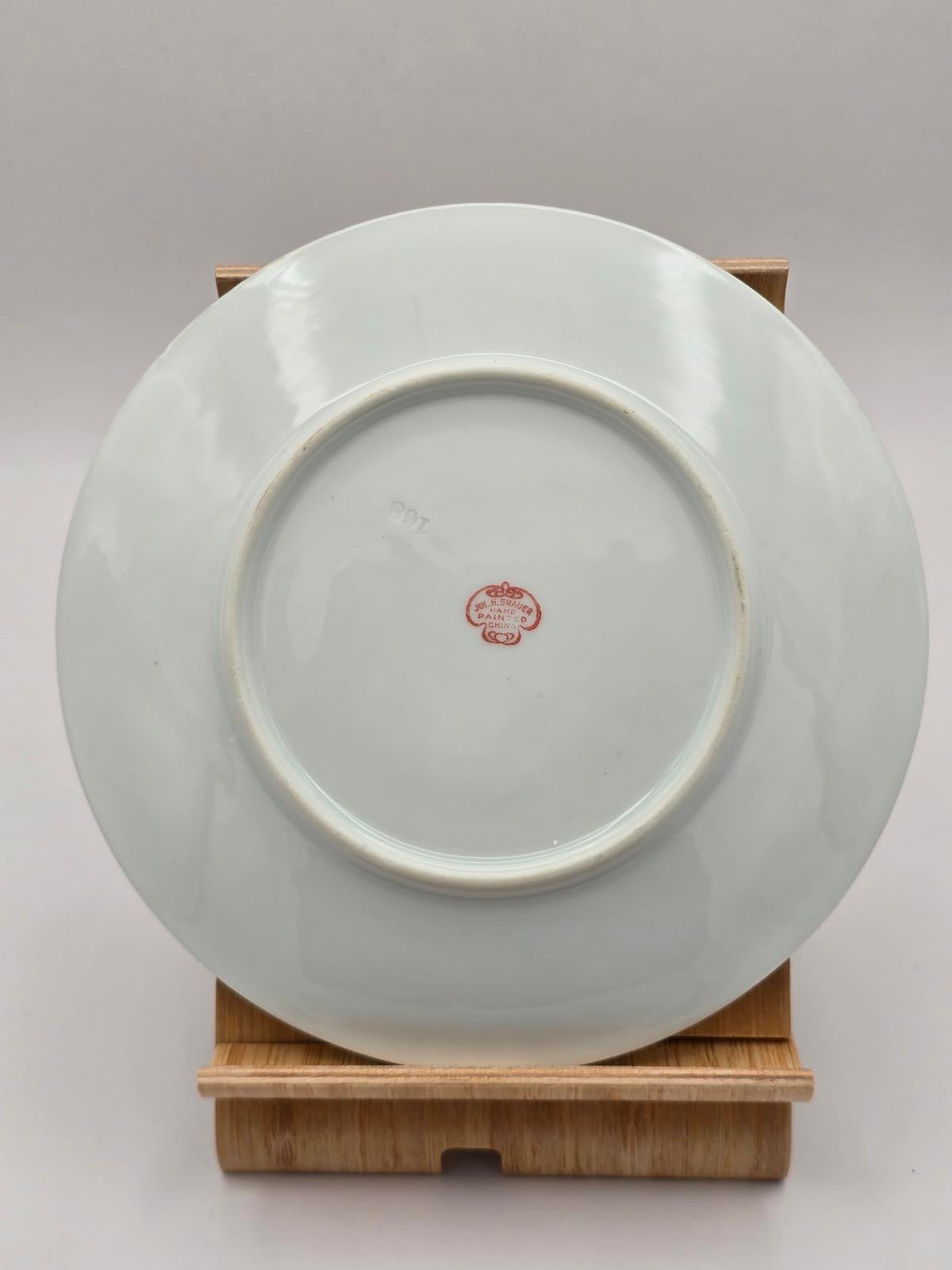 Antique Julius Brauer Hand-Painted Art Nouveau Plate