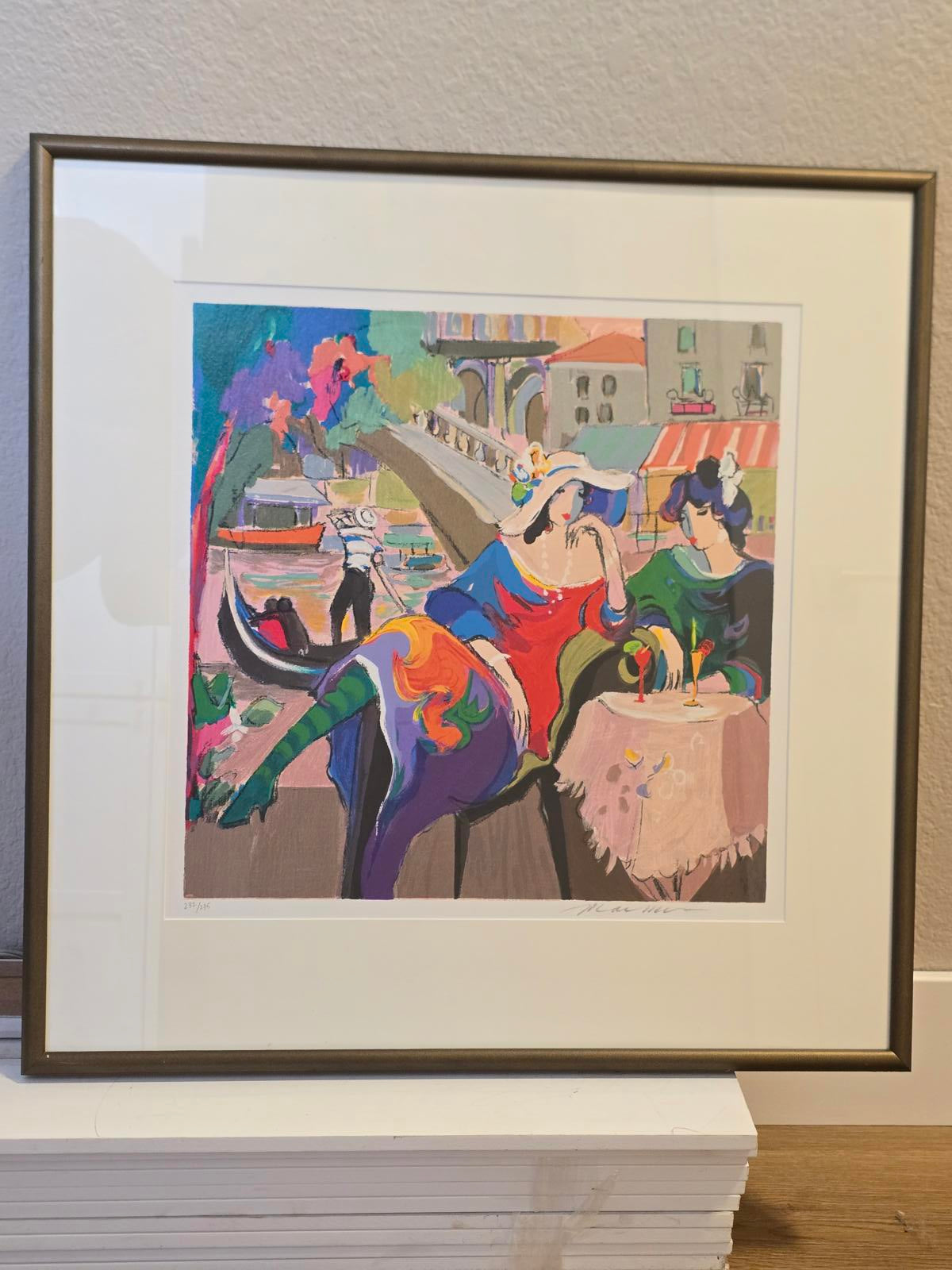 Isaac Maimon "City Cafes-Venice" Serigraph on Paper
