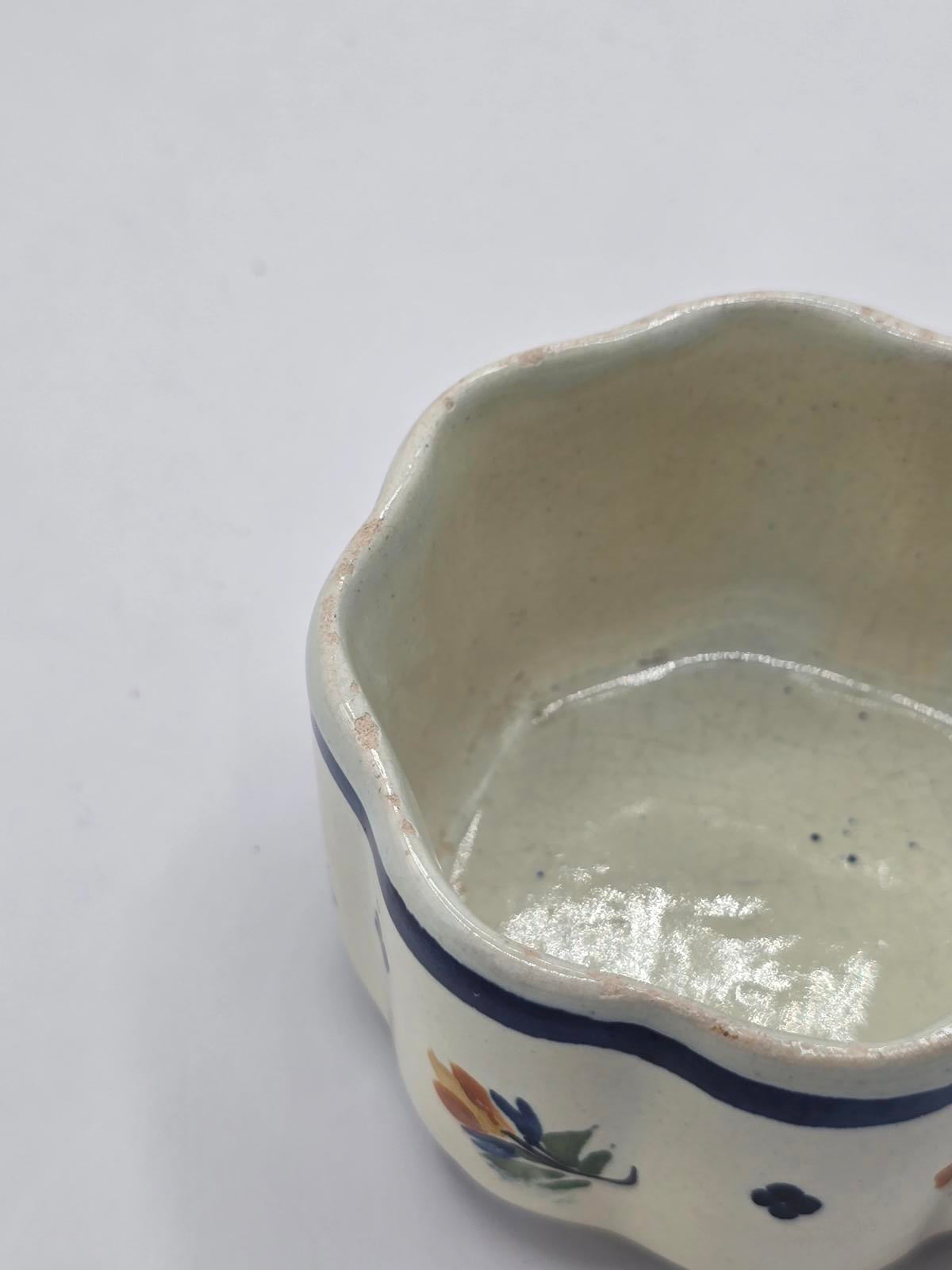 Vintage/Antique Henriot Quimper French Faience Pottery Tea Cups