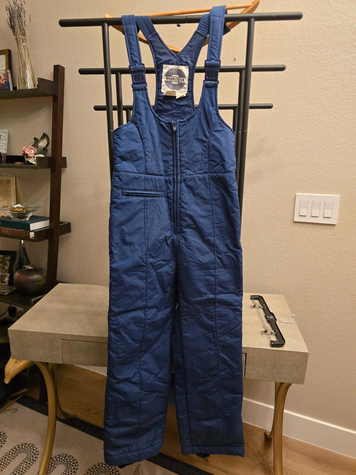 Europa Vintage Blue Ski Bibs & Blue "Snowbird" Turtleneck
