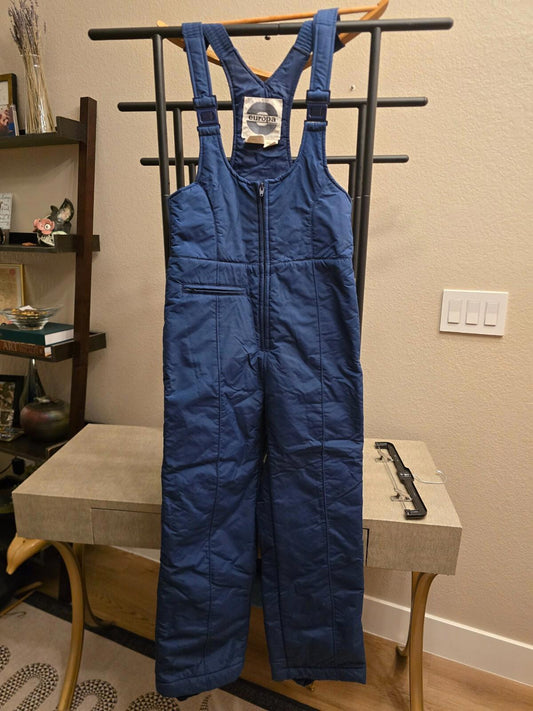 Europa Vintage Blue Ski Bibs & Blue "Snowbird" Turtleneck