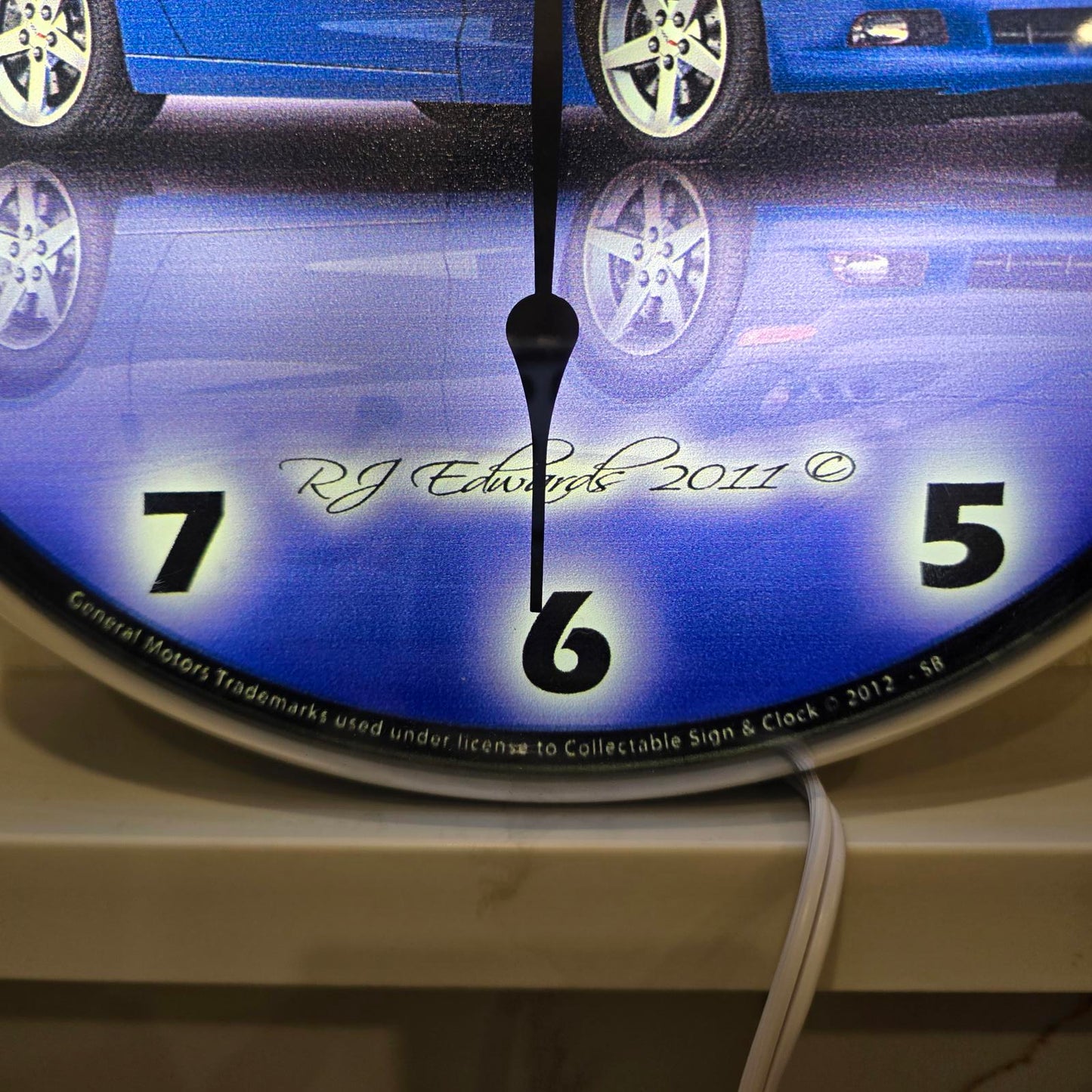 Backlit LED Clock- C6 Supersonic Blue for 2005-2013 Corvette