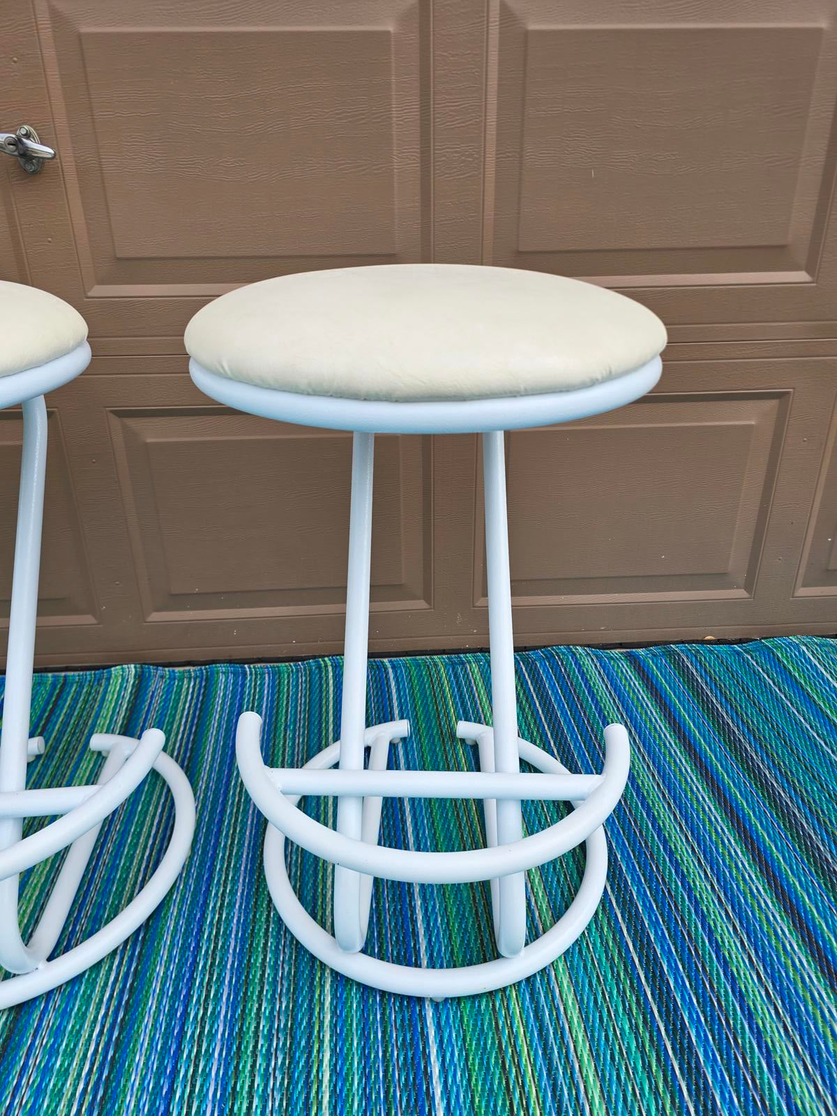 Pair of MCM/ Post Modern Backless Counter/Barstools