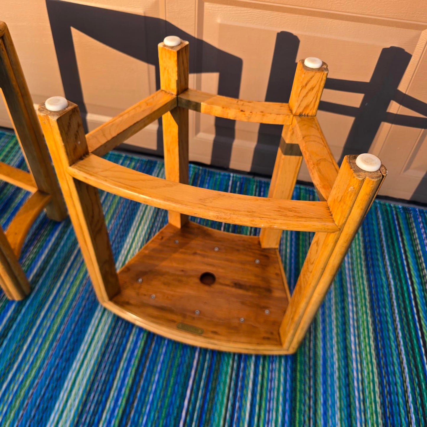 Vintage McGuire Oak Curved Side Tables/Stools