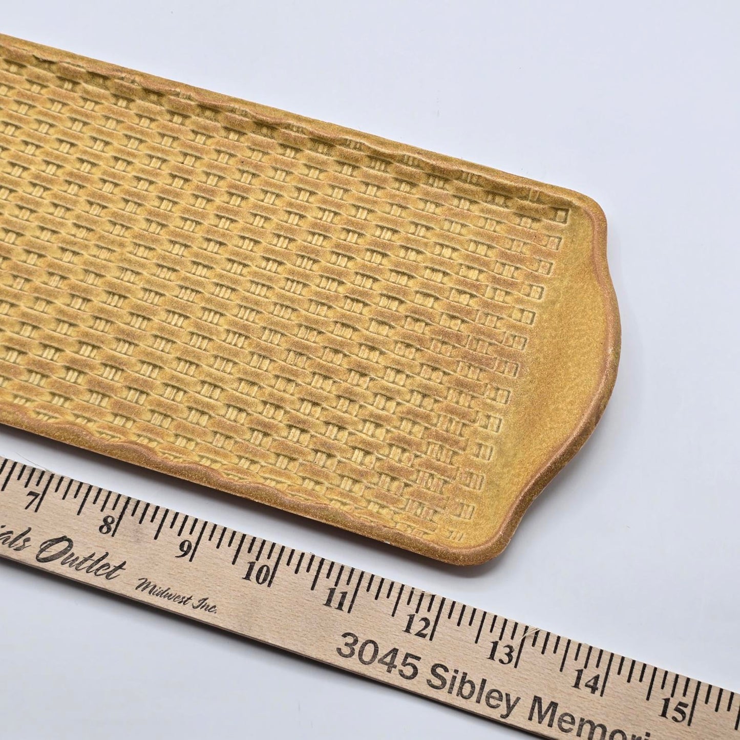 Handcrafted Studio Pottery Basket Weave Pattern- Large Serving Dish/Tray