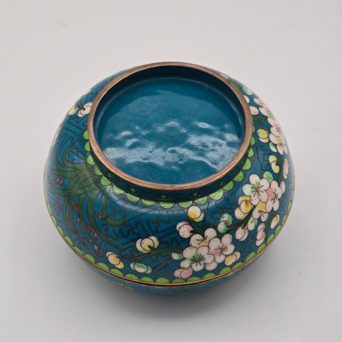 Vintage Chinese Cloisonne Trinket Box w/Lid