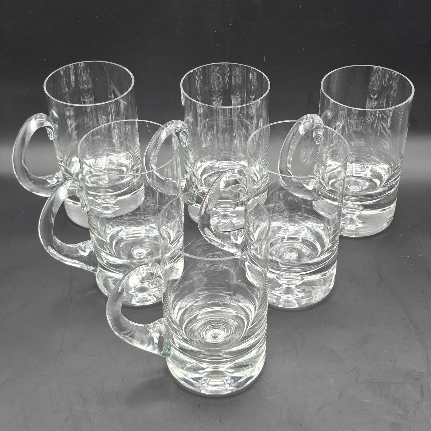 Crate and Barrel "Direction" Hand-Blown Glass Beer Mugs
