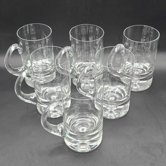 Crate and Barrel "Direction" Hand-Blown Glass Beer Mugs