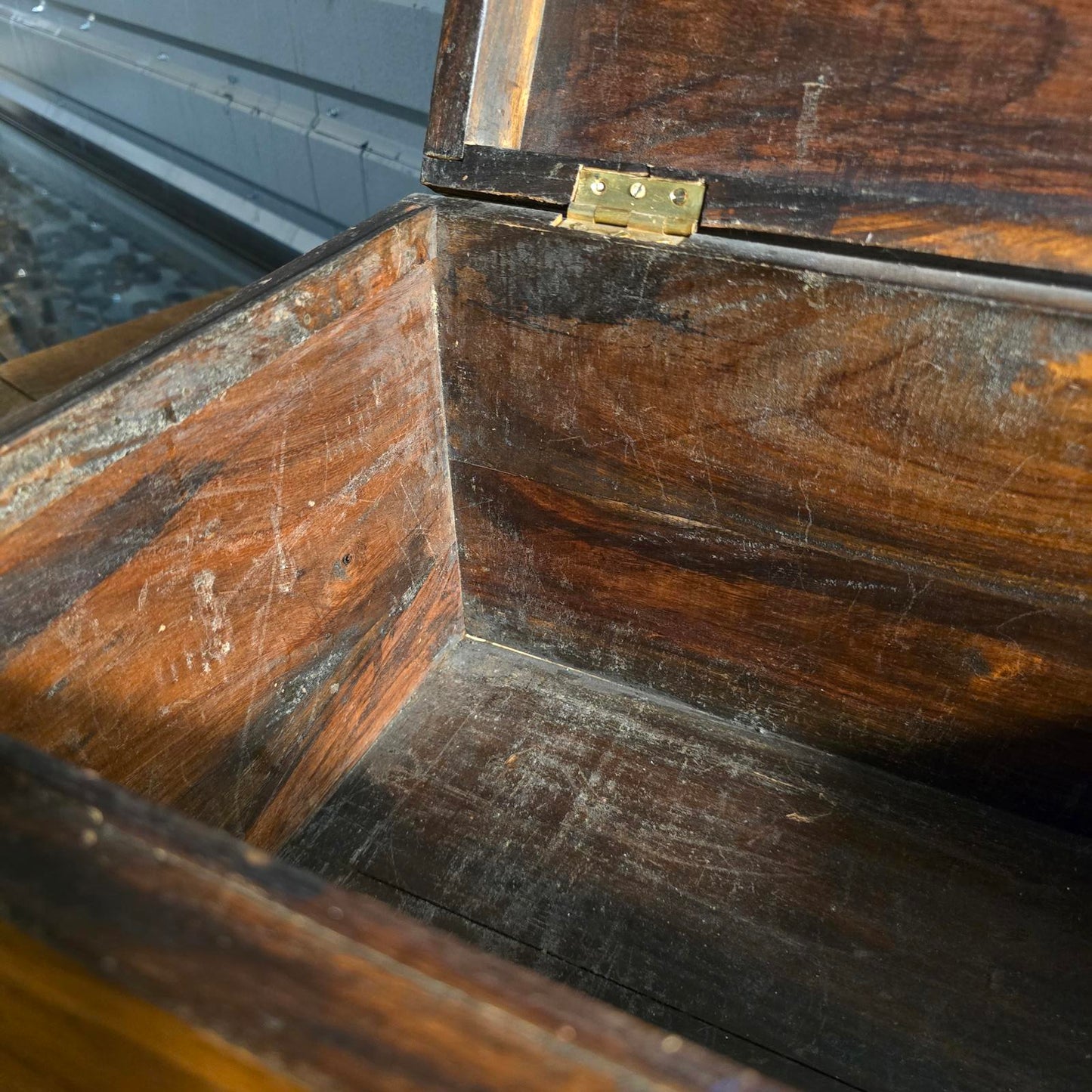 Antique Georgian Walnut and Brass Coffer/Chest