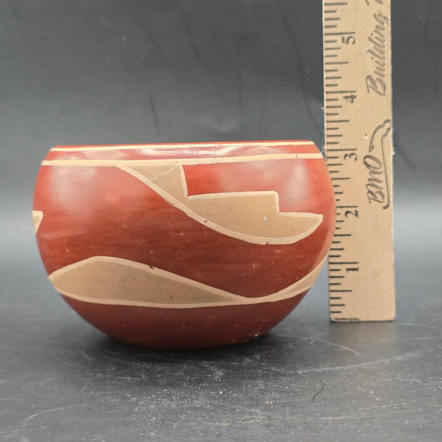 Vintage Santa Clara Pueblo Redware Bowl