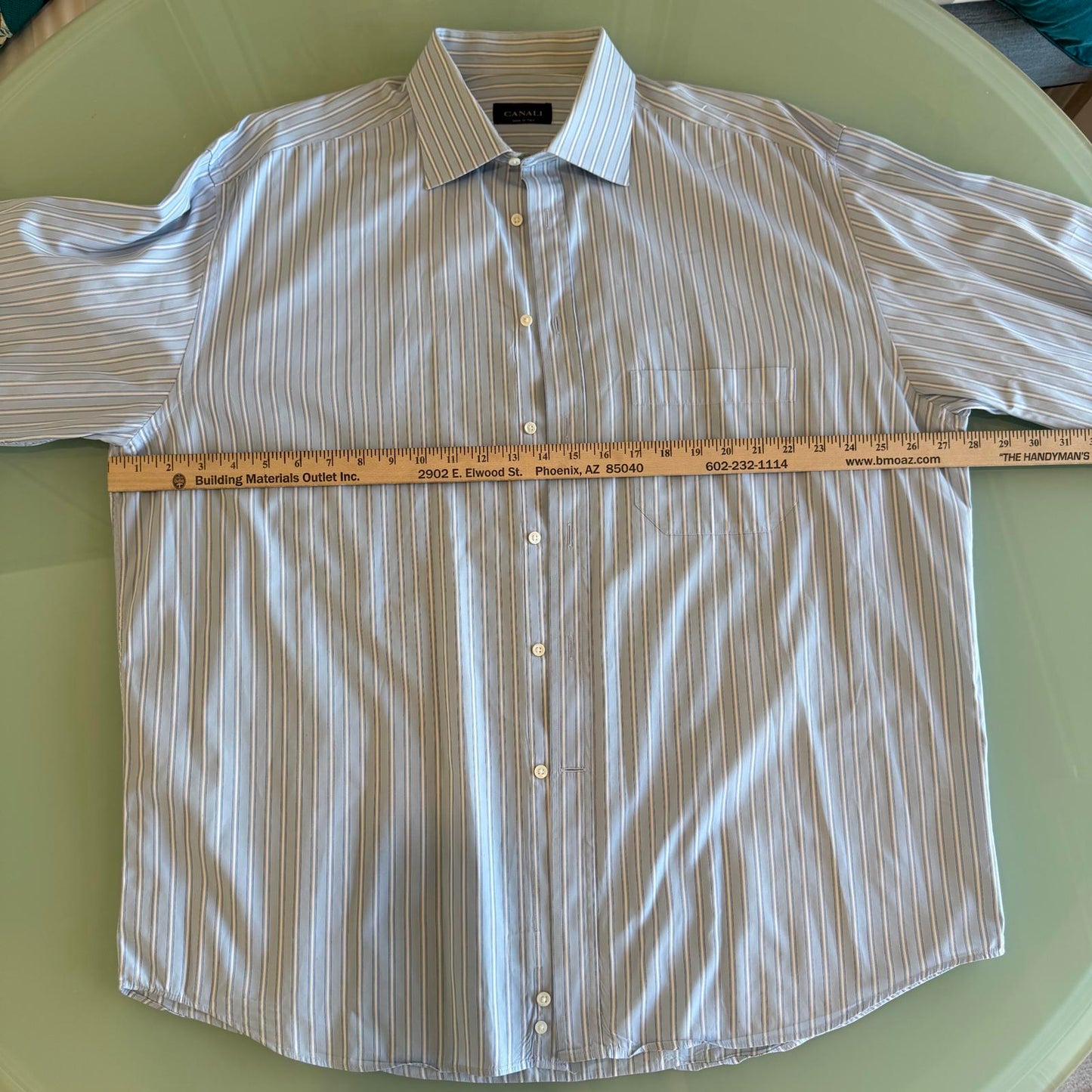 Canali Blue Striped Men's Dress Shirt