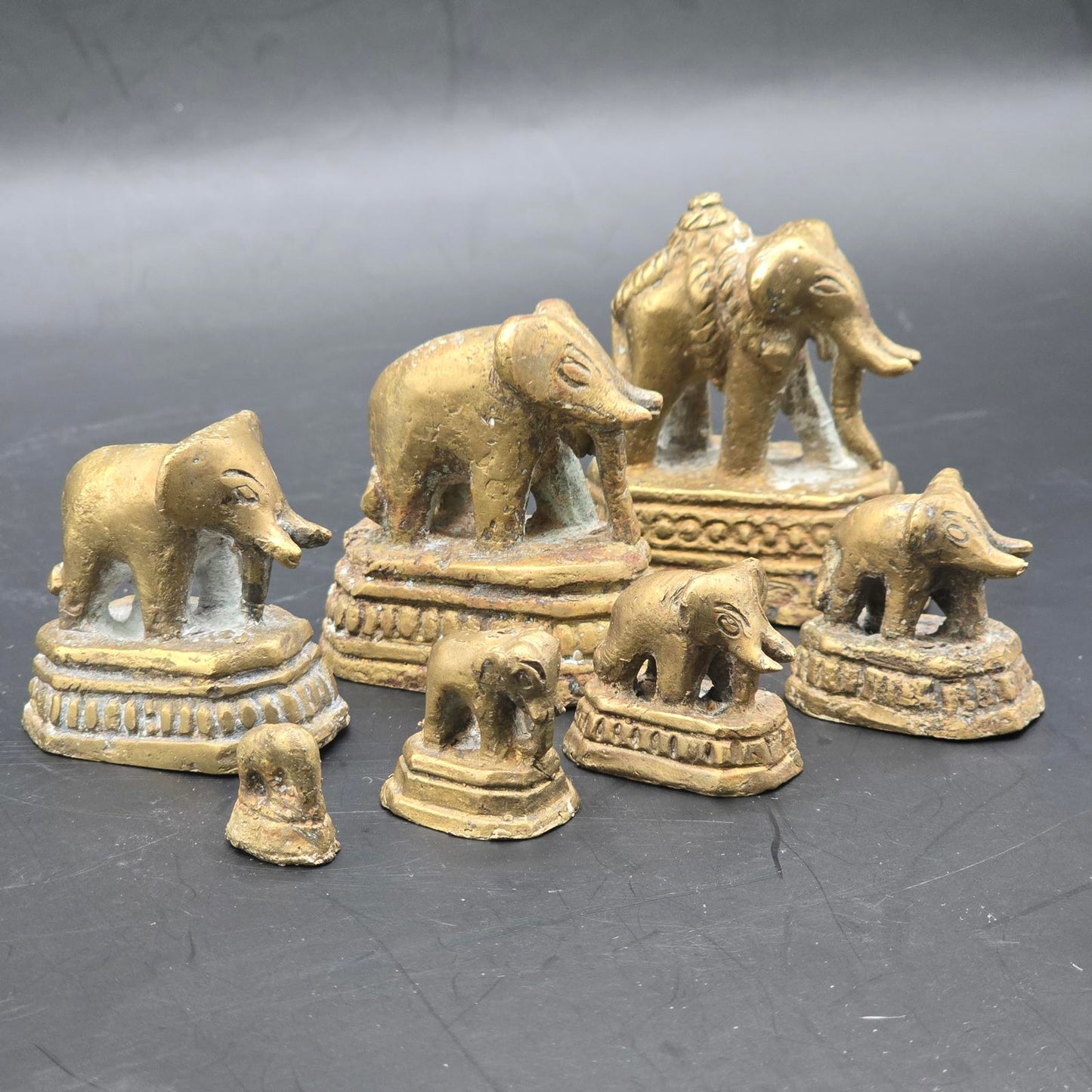 Vintage Brass Elephant Opium Weights
