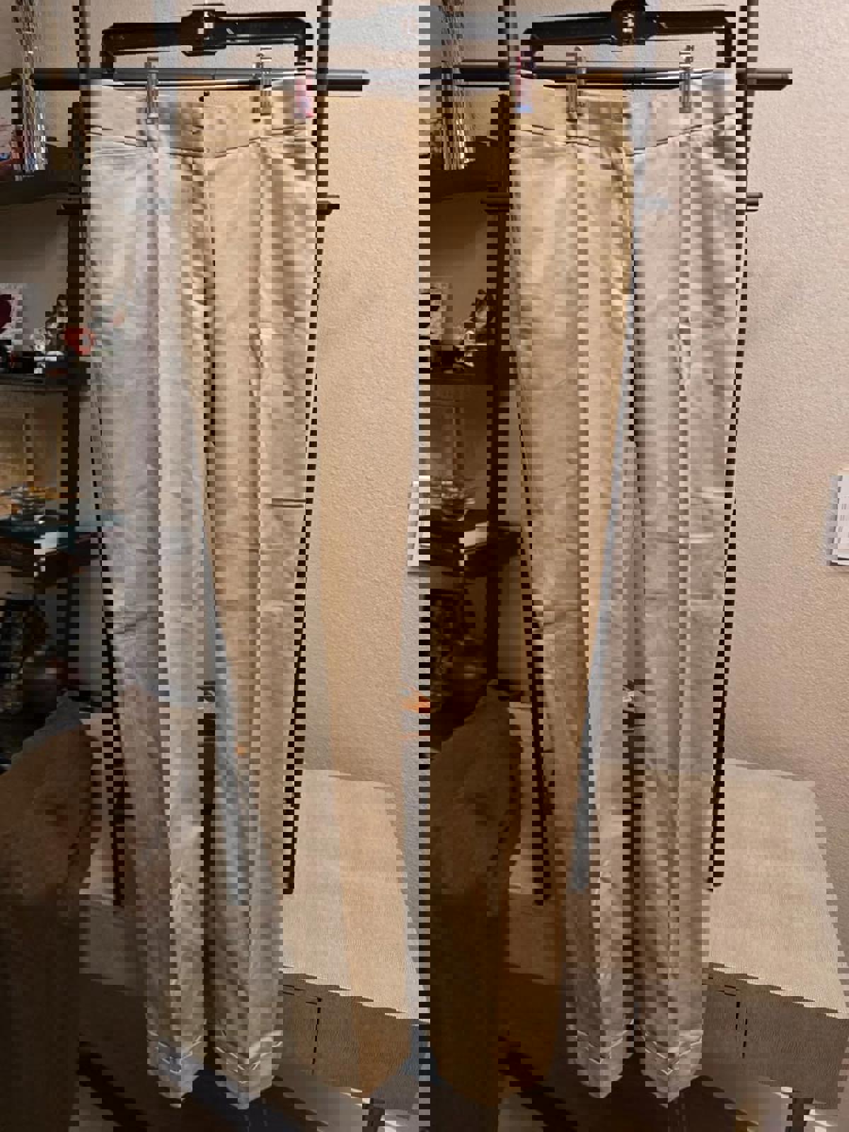 French Designer Faconnable Women's Khaki Pants - Size 4