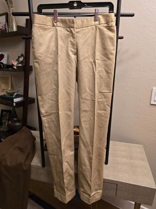 French Designer Faconnable Women's Khaki Pants - Size 4
