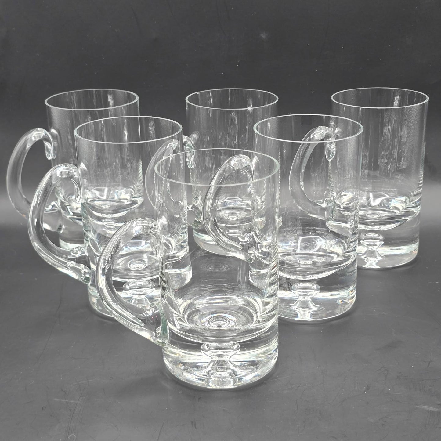Crate and Barrel "Direction" Hand-Blown Glass Beer Mugs