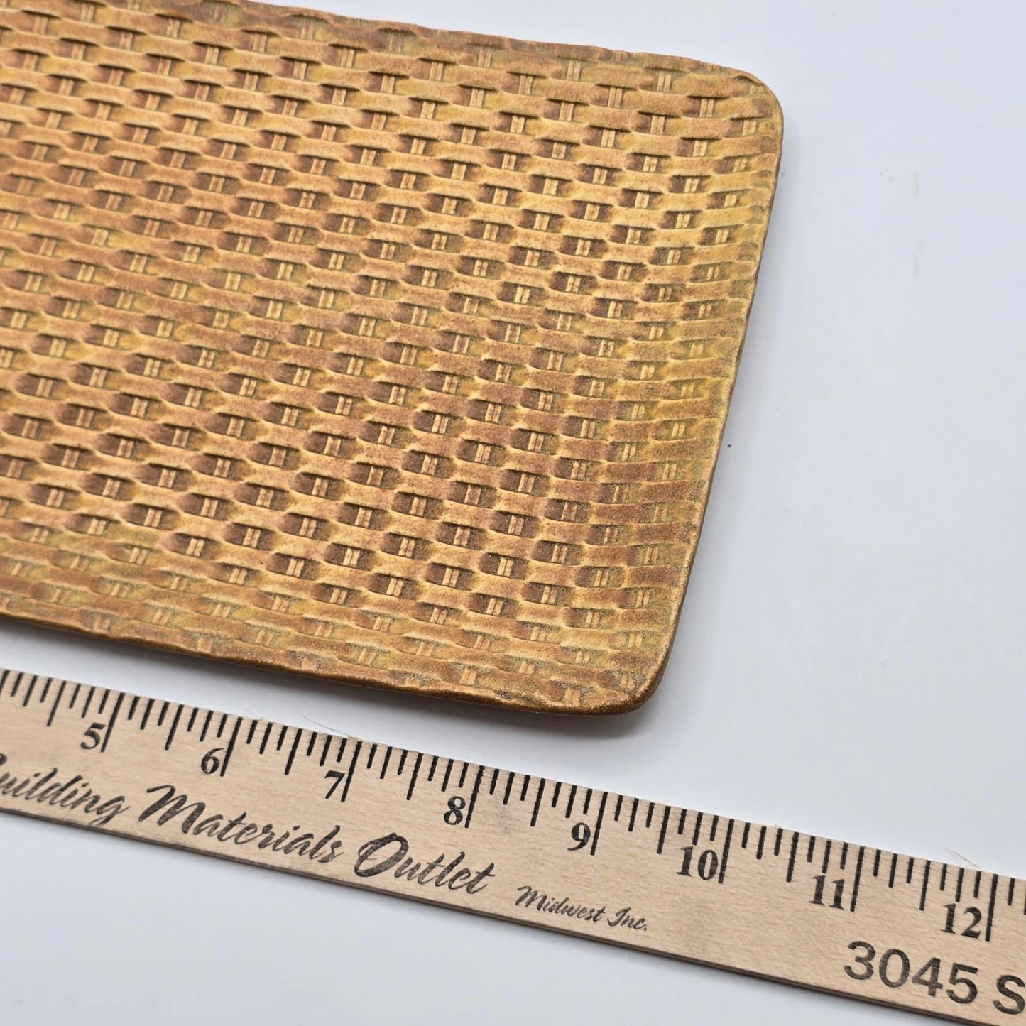 Handcrafted Studio Pottery Basket Weave Pattern - Set of 2, Rectangular Dishes