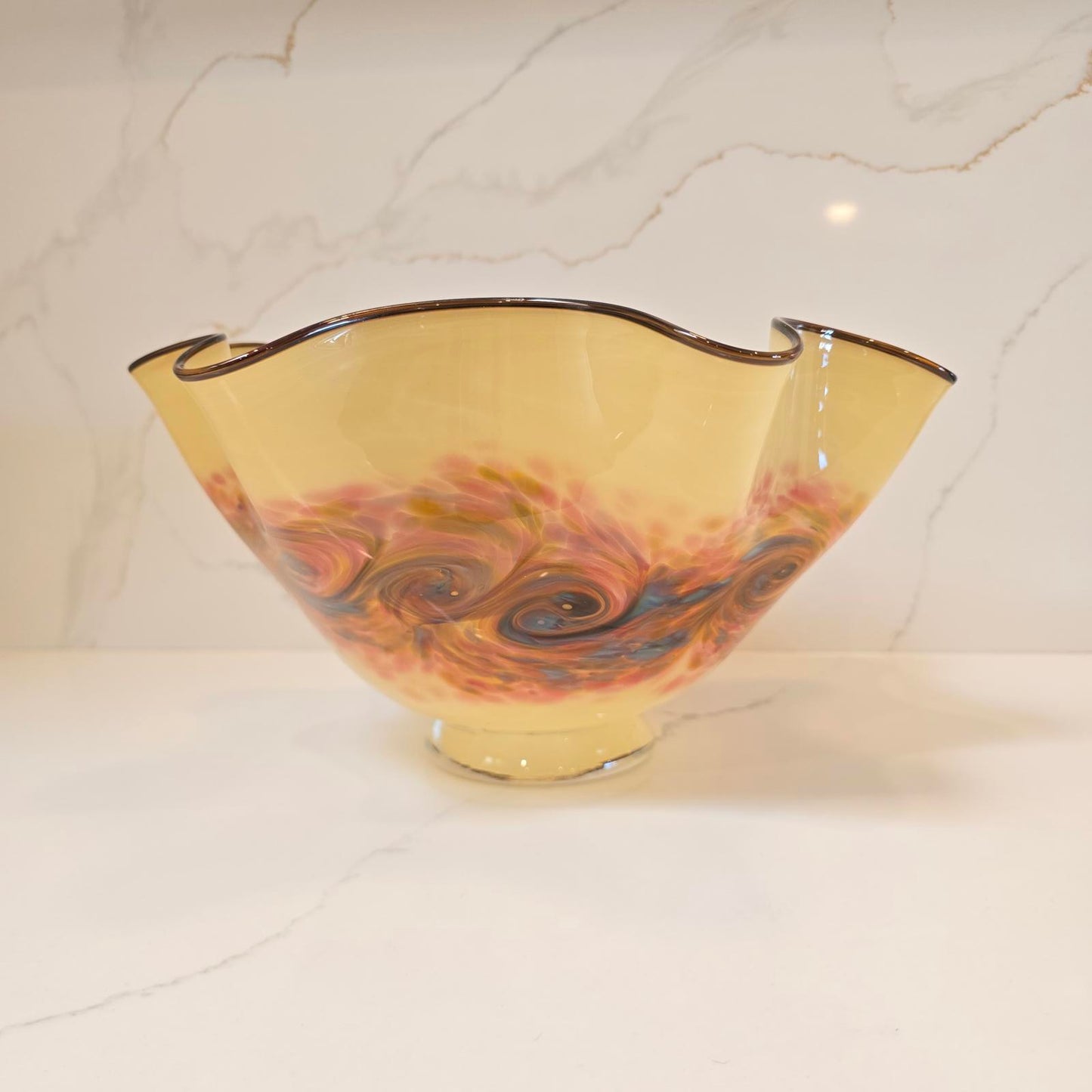 Stunning Hand-Blown Art Glass Centerpiece