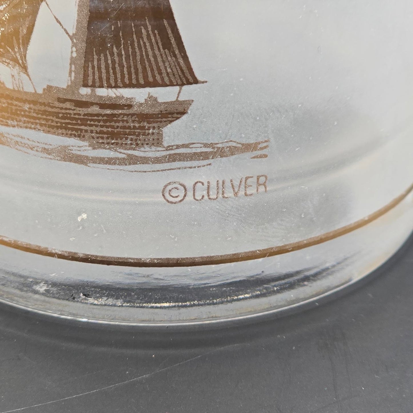 Vintage MCM Culver Ltd Schooner Ship Glasses