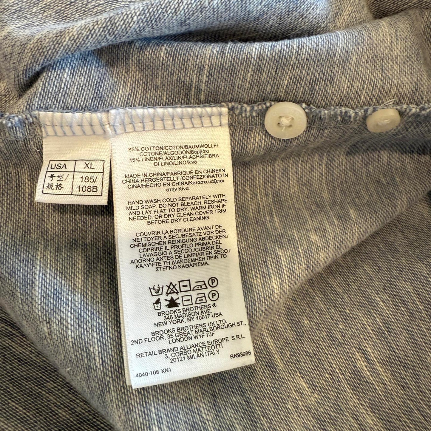 Brooks Brothers Men's Shirt Heathered Blue