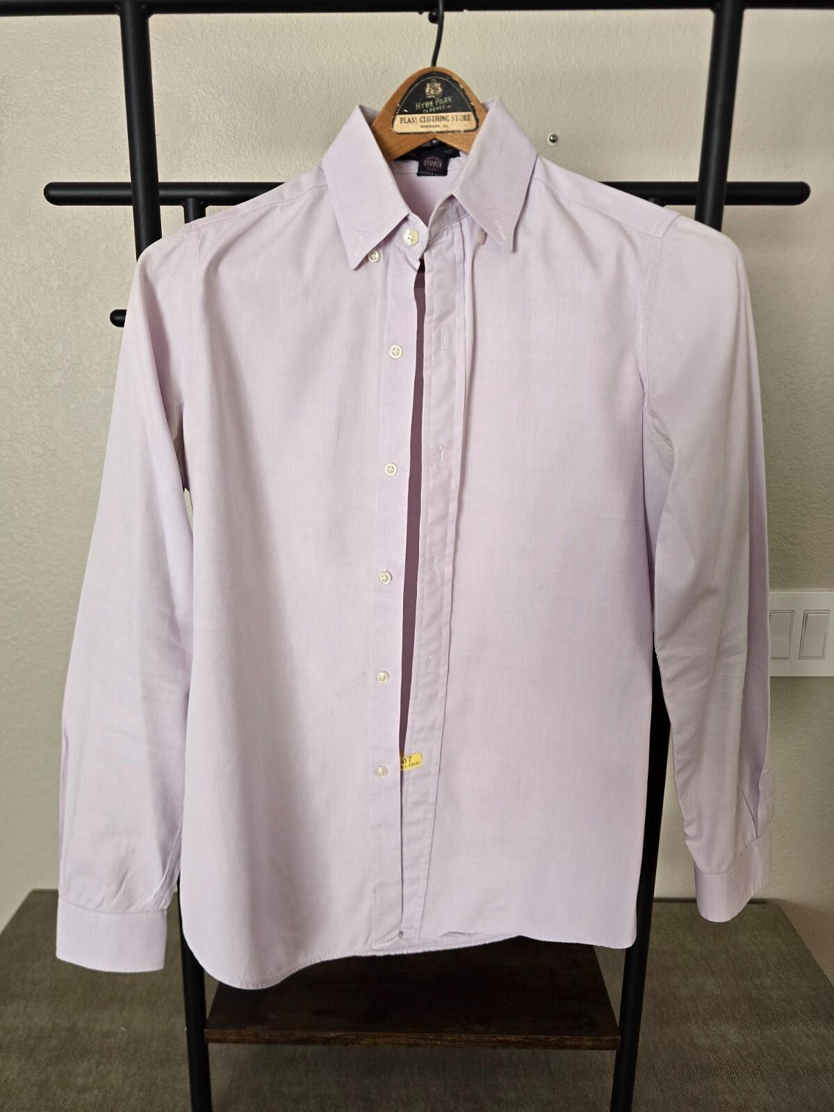 Vintage Women's Pinpoint Cotton Light Purple Shirt - Small