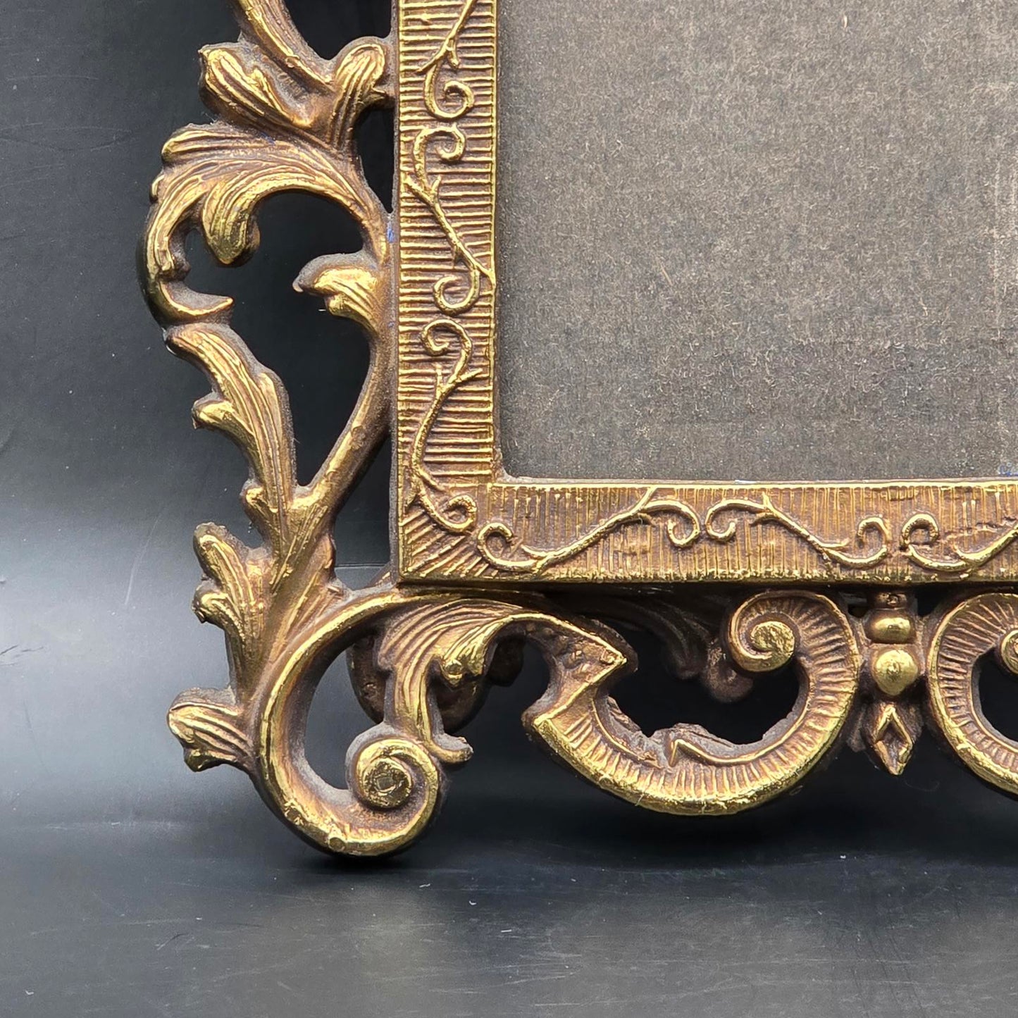 Vintage Ornate Cast Metal Frame with Antique Gold Finish