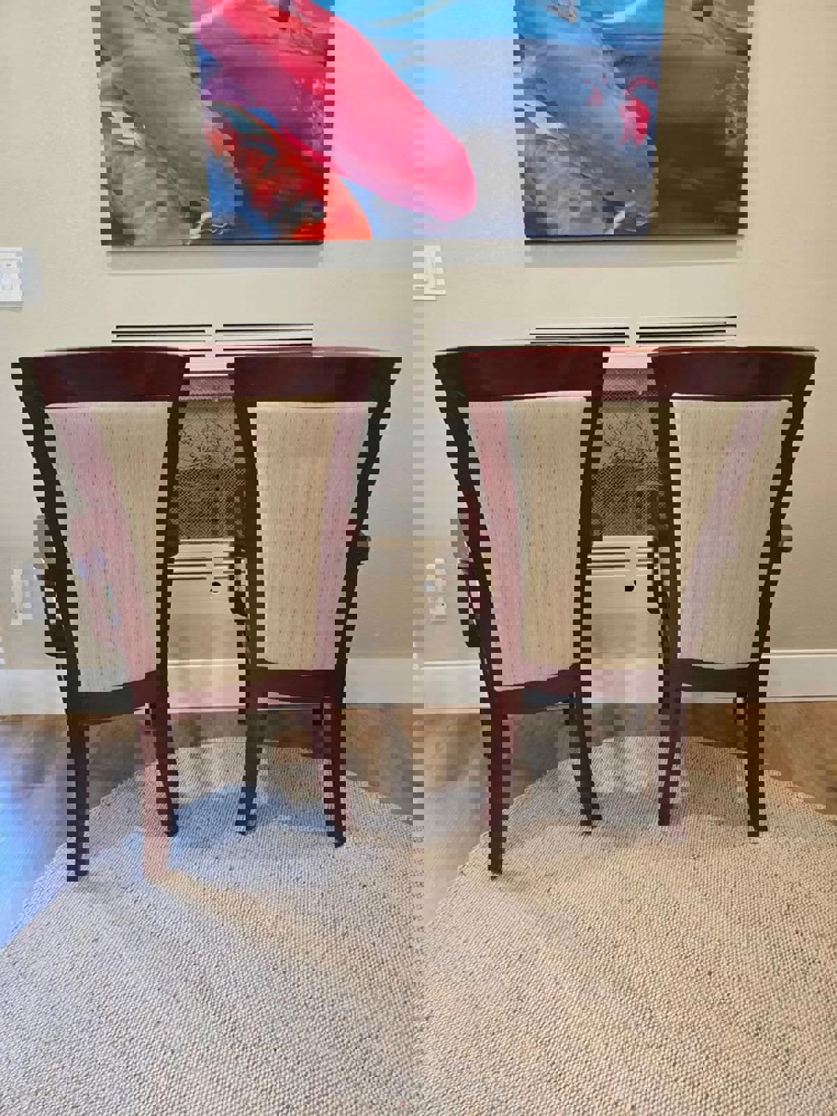 Elegant Pair of Armed Side Chairs