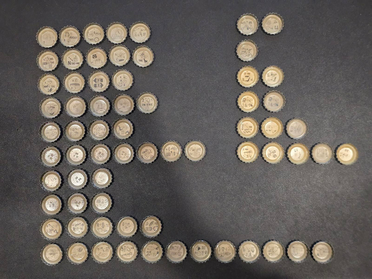 Set of 69 Falstaff Beer Rebus/Puzzle Bottle Caps