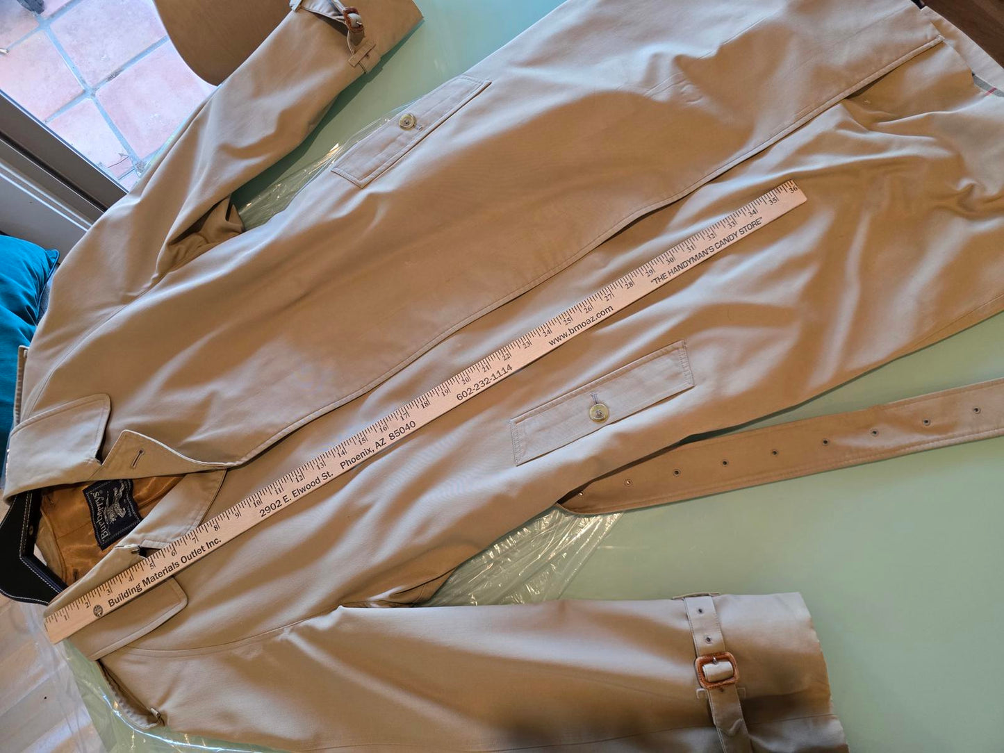 Vintage Burberry's Men's Large Trench Coat with Wool Liner