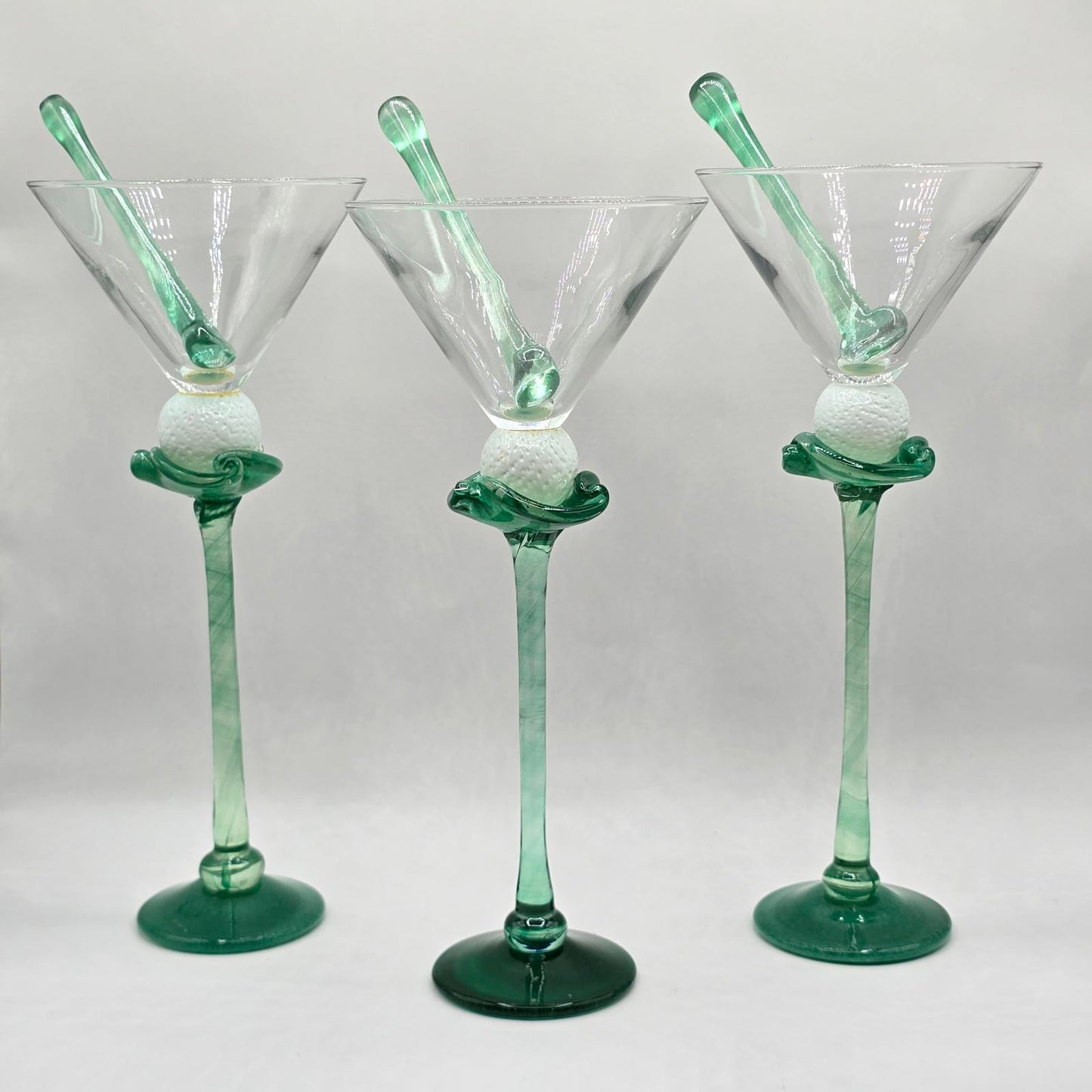 Vintage Bri'oni Golf Ball Glasses and Rare Swizzle Sticks