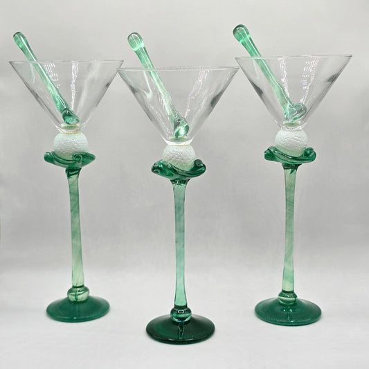 Vintage Bri'oni Golf Ball Glasses and Rare Swizzle Sticks