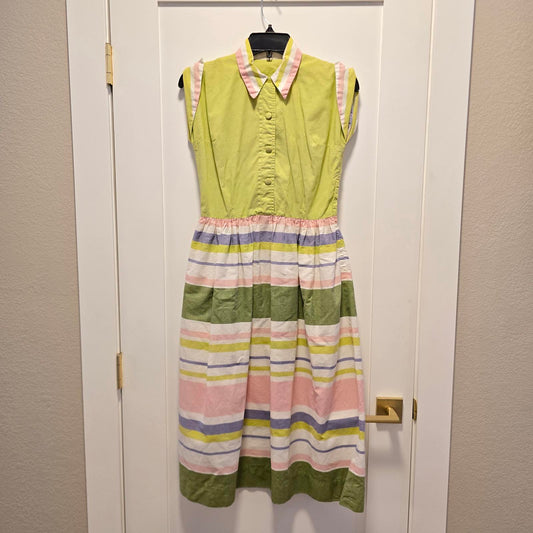 Vintage Hand-Sewn Junior Girls Dress Green