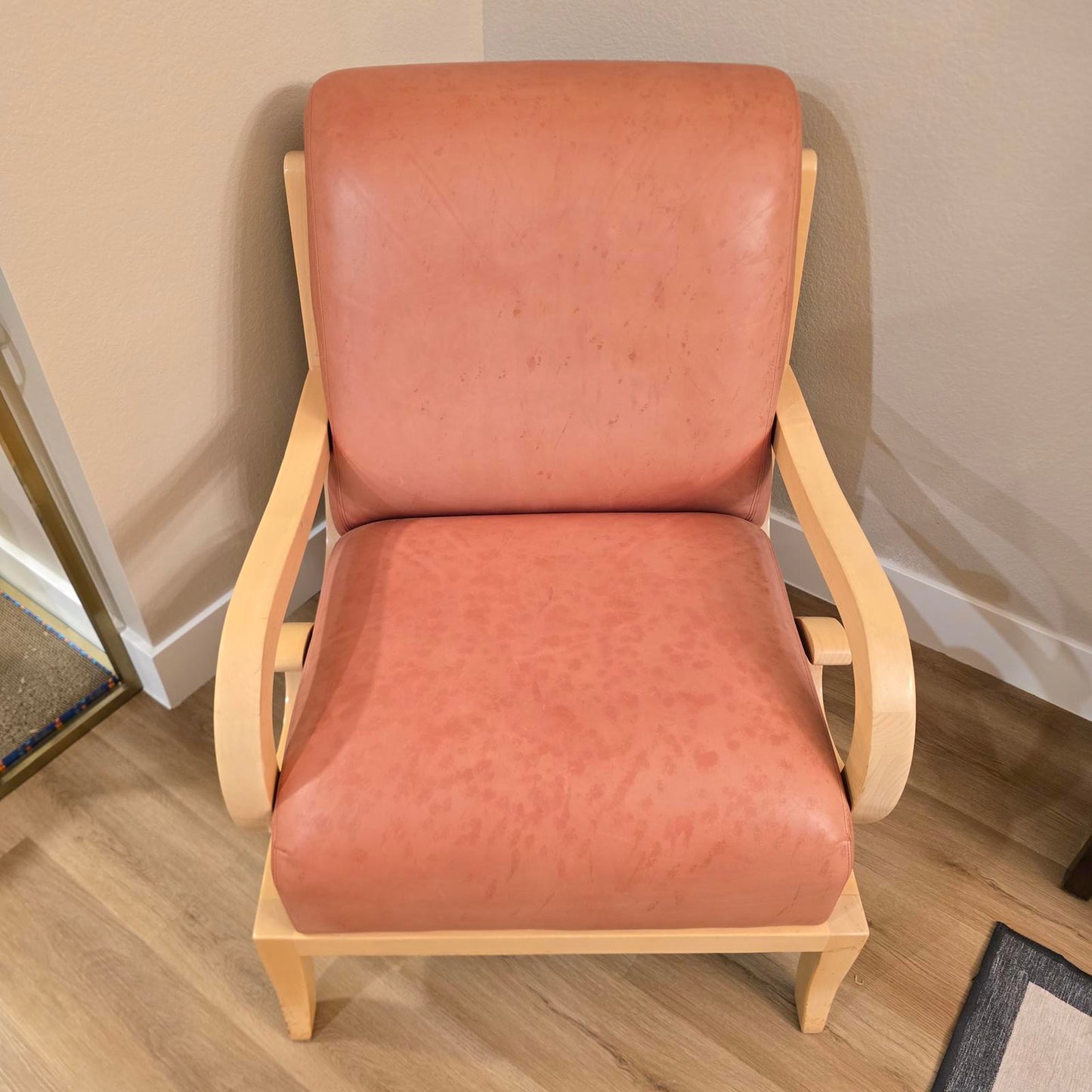Design Source "Manhattan" Light-Terracotta Leather Arm Chair