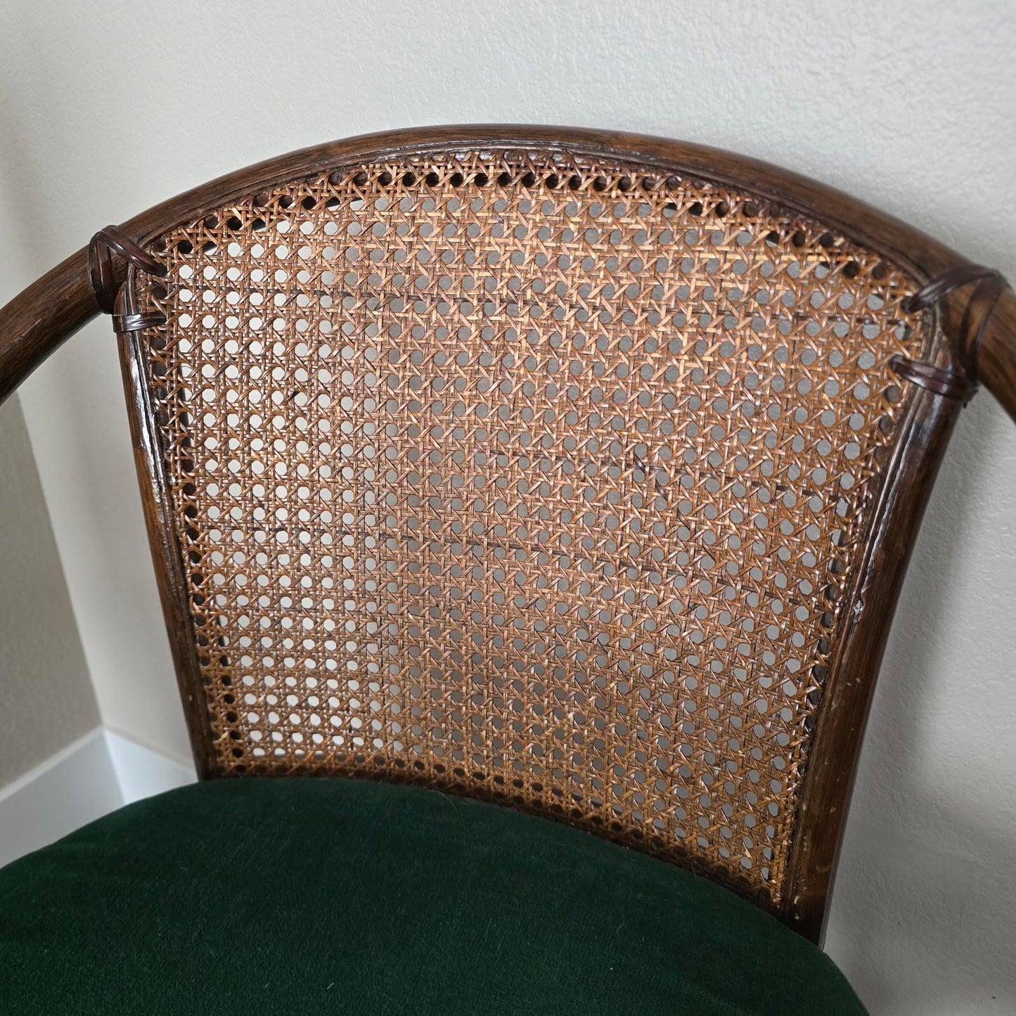 Vintage McGuire Style Faux Bamboo and Rattan Cane Chair