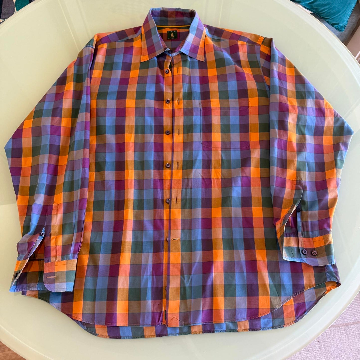 Robert Talbott Men's Multicolor Plaid Long Sleeve Shirt