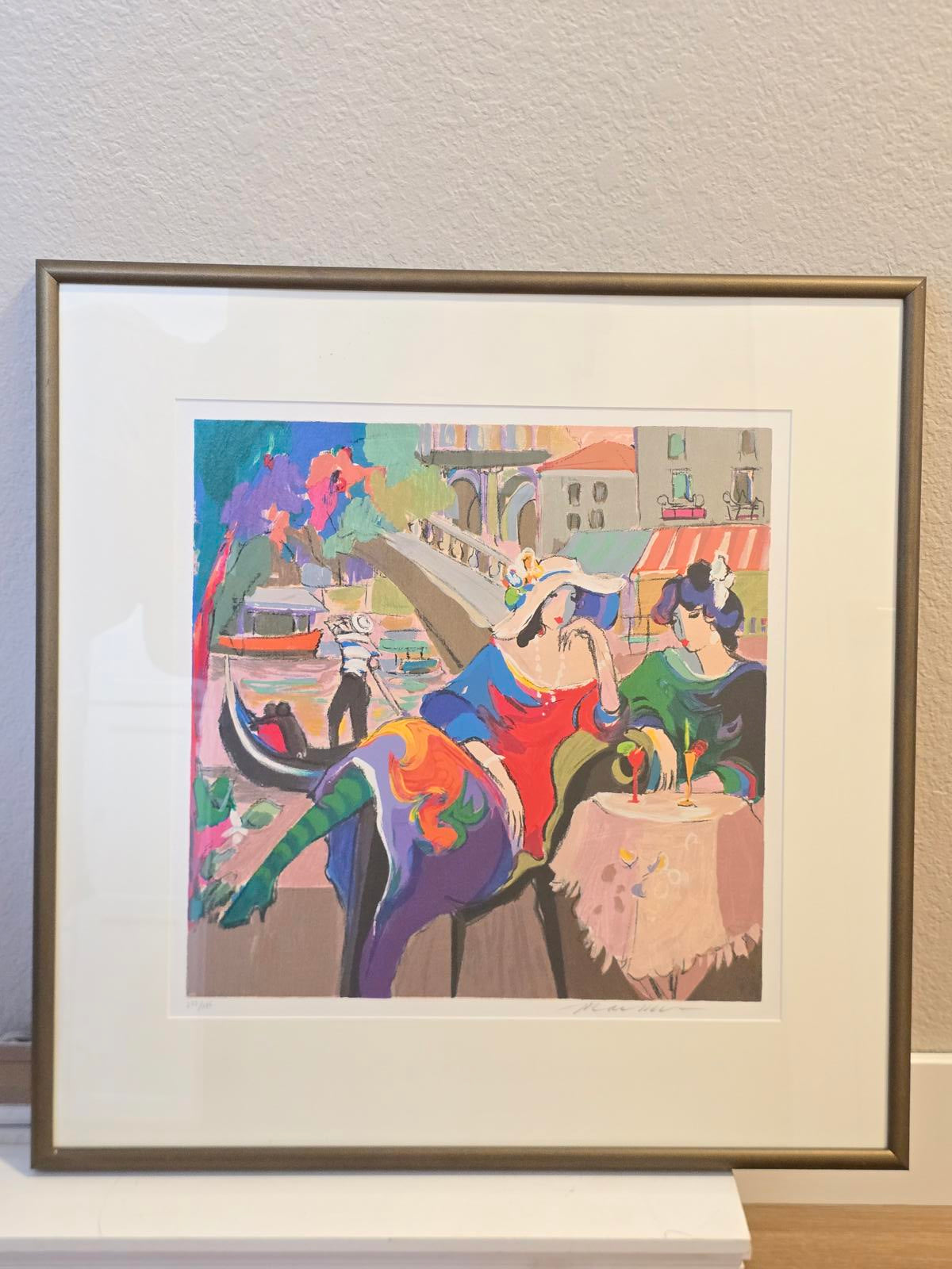 Isaac Maimon "City Cafes-Venice" Serigraph on Paper
