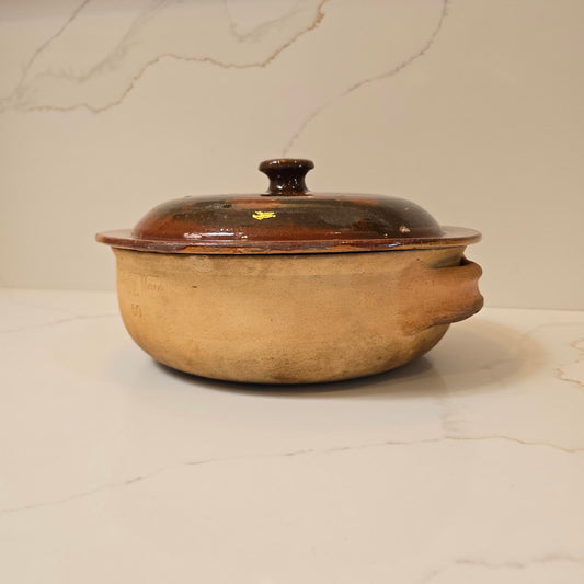 Vintage Vallauris Terracotta Daubiere/Lidded Casserole -Made in France