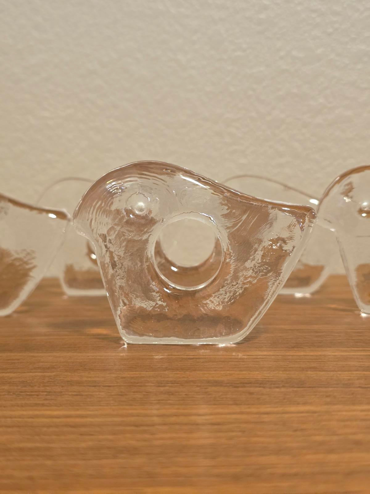 Vintage MCM Pukeberg Sweden Glass Napkin Ring/Egg Holders