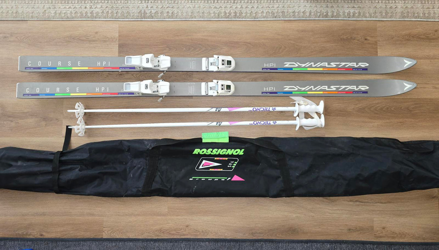 Dynastar Carbon Skis w/ M38 Bindings, Poles and Case - 180cm