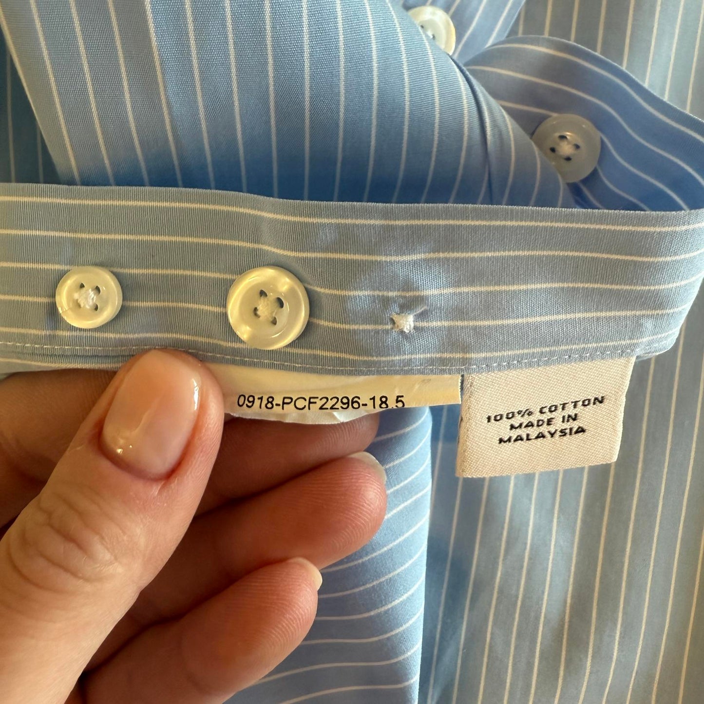 Proper Cloth - Custom Made Blue with White Pinstripe Men's Dress Shirt