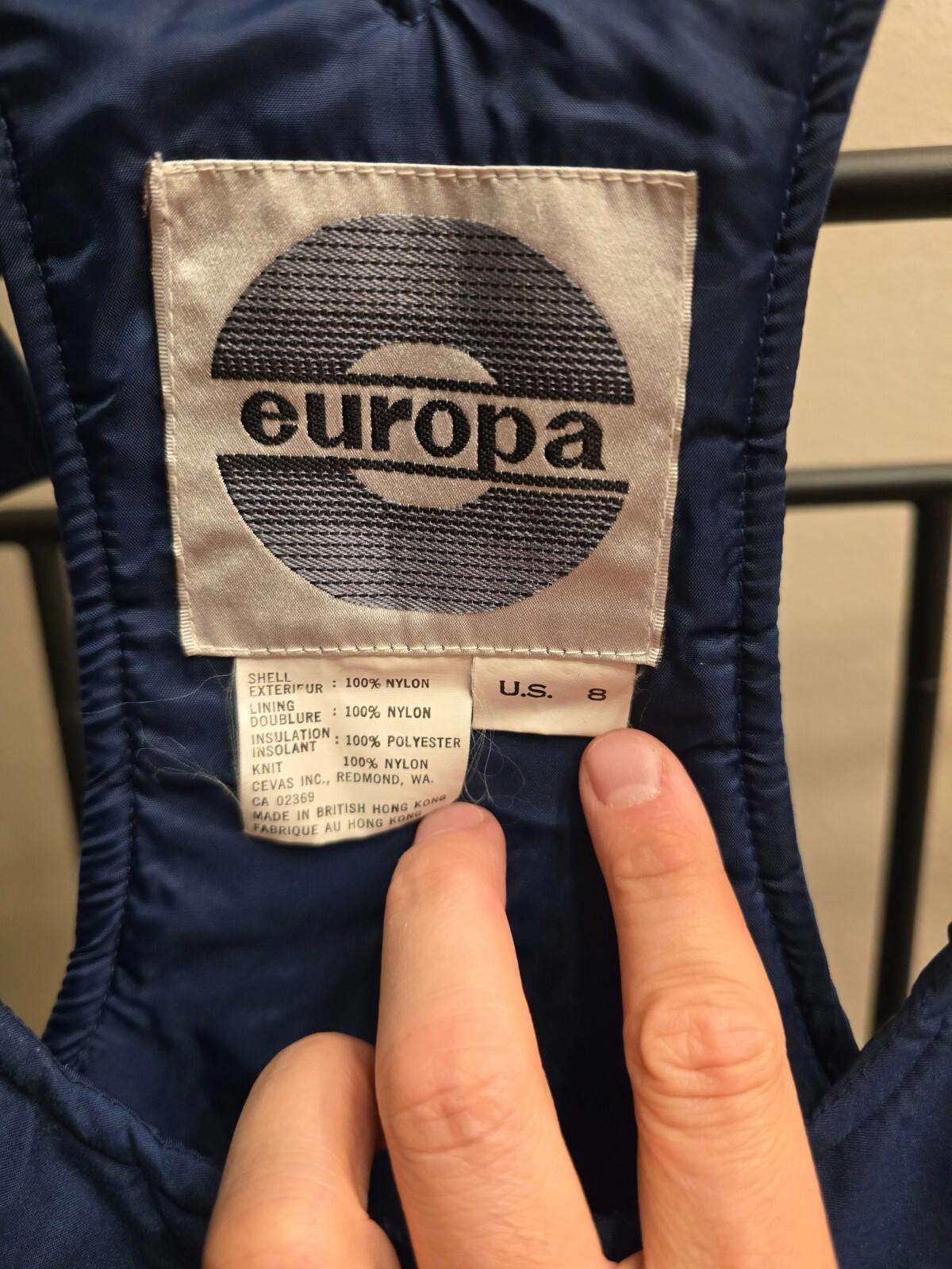 Europa Vintage Blue Ski Bibs & Blue "Snowbird" Turtleneck
