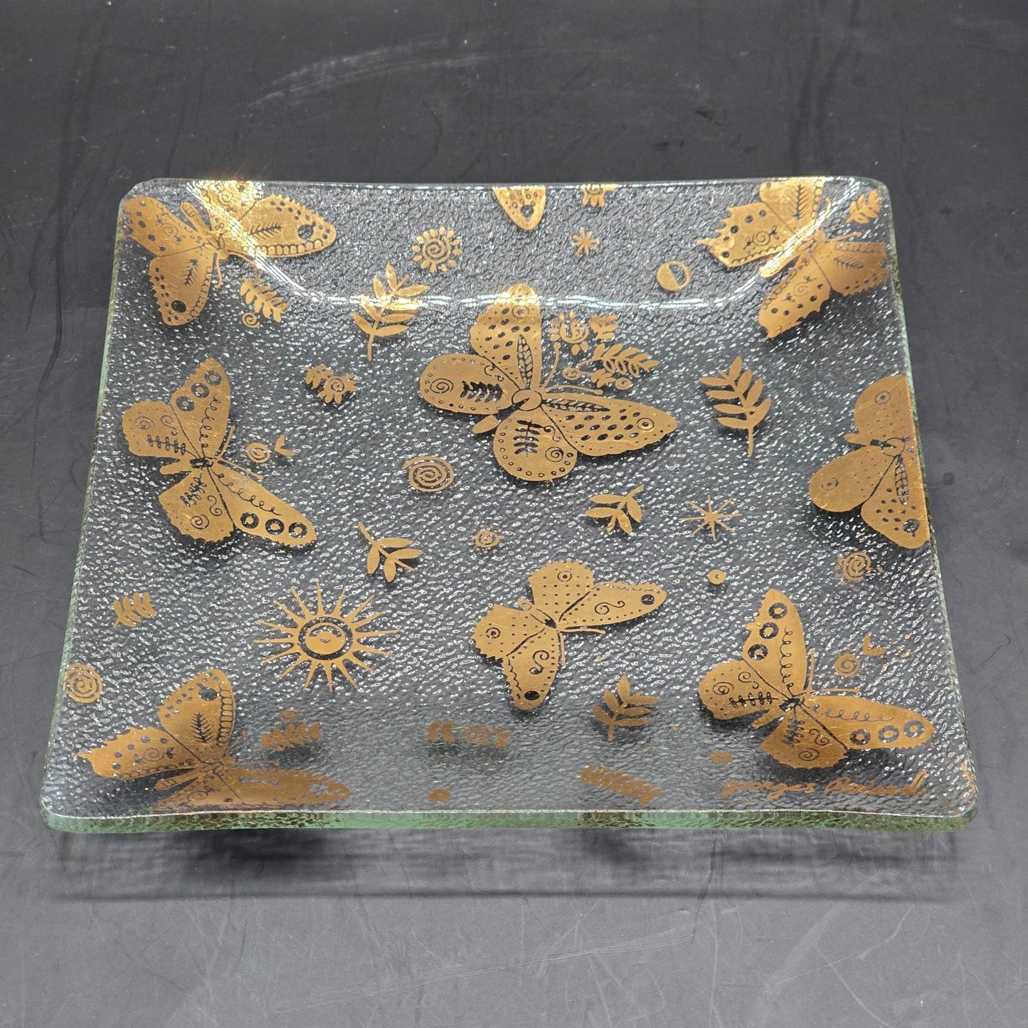 Vintage George Briard MCM Whimsical Butterfly Glass Serving Piece