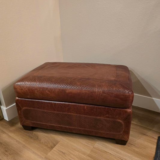 Stickley "Santa Fe" Style Leather Ottoman By Creative Leather