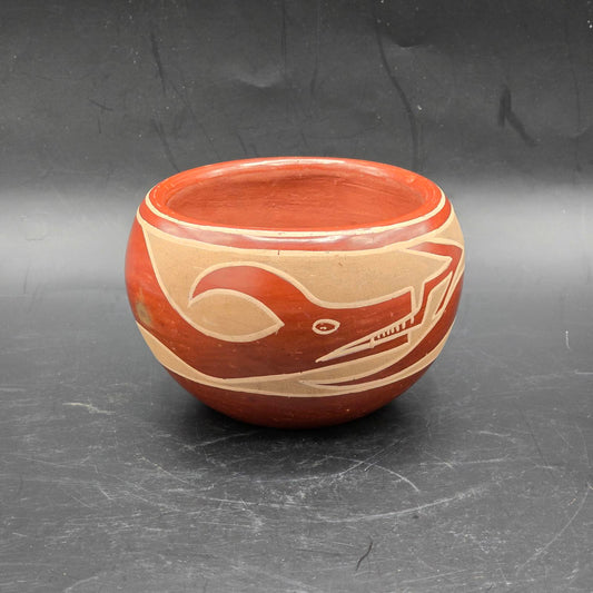 Vintage Santa Clara Pueblo Redware Bowl