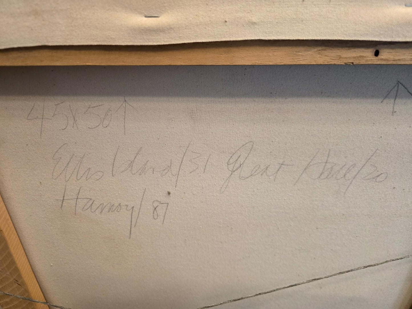 Original Carol Hamoy paint on canvas- Ellis Island