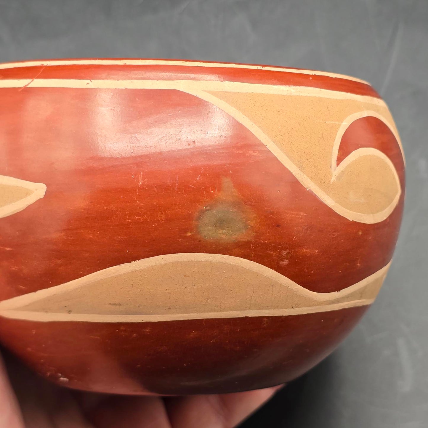 Vintage Santa Clara Pueblo Redware Bowl